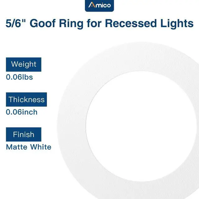 Alt view image 7 of 7 - Goof Rings for 6 Inch Recessed Lights, 24 Pack, White | Can Light Trim Ring Cover, Outer Diameter 8.6-inch, Inner Diameter 6.2-inch, Durable Plastic Design
