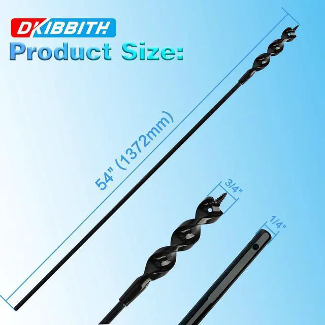 Alt view image 2 of 7 - Flexible Installer Drill Bit for Pulling Wires Through Walls Ceilings and Sidewalks, 54-Inch Long, 3/4-Inch Auger with a Fish Eye Hole and Screw Point, 1/4" 3-Flat Anti-Slip Shank