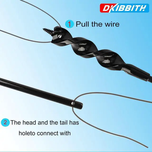 Alt view image 6 of 7 - Flexible Installer Drill Bit for Pulling Wires Through Walls Ceilings and Sidewalks, 54-Inch Long, 3/4-Inch Auger with a Fish Eye Hole and Screw Point, 1/4" 3-Flat Anti-Slip Shank