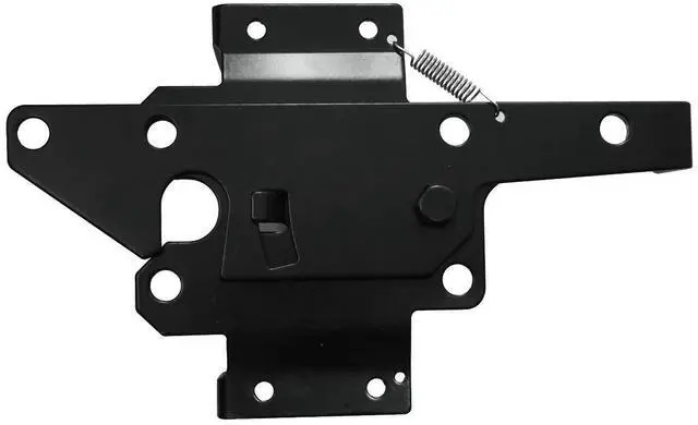 Alt view image 4 of 7 - Self-Locking Gate Latch Heavy-Duty for Wood Gate, Steel Black, 1pcs | Post Mount Automatic, gate locks for outdoor fence| Pool | Garden, Gravity Door Latch with Fasteners Hardware, Padlockable