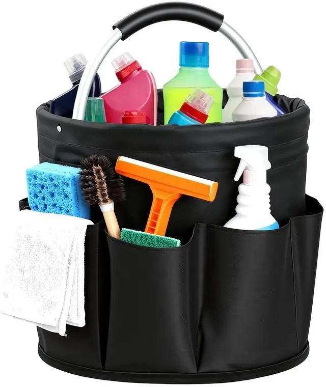 Main image of Cleaning Caddy with Handle, for Cleaning Supplies Organizer Bucket | Foldable Storage Tote with 6 Pockets,17L Large Capacity Basket for Household Organizer,Laundry Room,Bathroom & Home