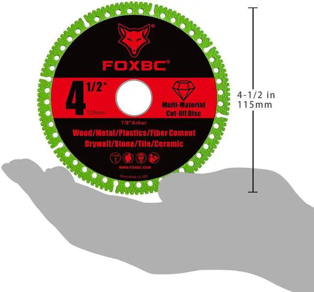 Alt view image 6 of 6 - 4-1/2 Inch Indestructible Multi-Material Cut Off Disc for Angle Grinders, 7/8" Arbor - 3 Pack