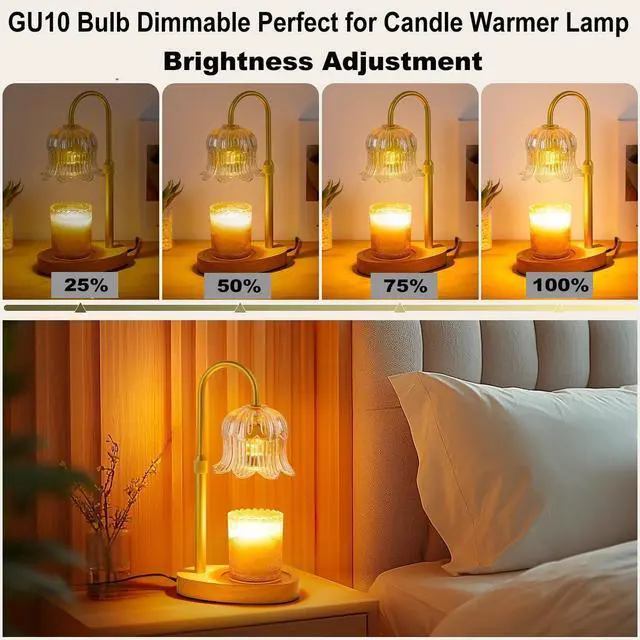 Alt view image 4 of 7 - GU10+C 120V 50W Halogen Bulbs, 6Pack MR16 Dimmable for Candle Warmer | High Heat Output, Even Wax Melt, No-Flicker, Long Lasting, 2800K Warm White, Track, Recessed, Cabinet & Gallery Lights