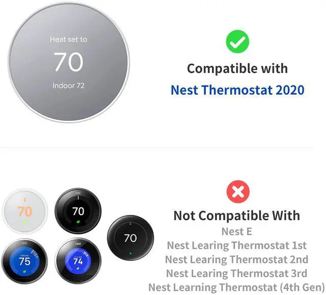 Alt view image 2 of 6 - Nest Thermostat Wall Plate - Compatible with Google Nest Thermostat 2020 - Nest Thermostat Trim Kit, Nest Thermostat Wall Plate Cover Accessory Easy Installation - Snow