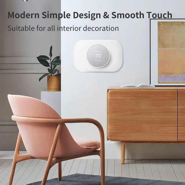 Alt view image 3 of 6 - Nest Thermostat Wall Plate - Compatible with Google Nest Thermostat 2020 - Nest Thermostat Trim Kit, Nest Thermostat Wall Plate Cover Accessory Easy Installation - Snow