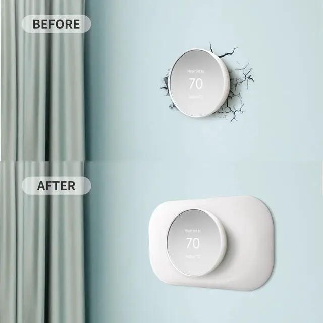 Alt view image 4 of 6 - Nest Thermostat Wall Plate - Compatible with Google Nest Thermostat 2020 - Nest Thermostat Trim Kit, Nest Thermostat Wall Plate Cover Accessory Easy Installation - Snow