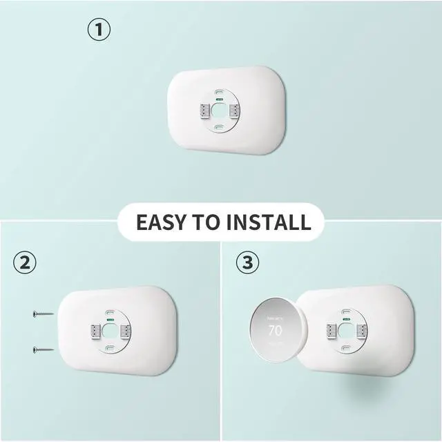 Alt view image 6 of 6 - Nest Thermostat Wall Plate - Compatible with Google Nest Thermostat 2020 - Nest Thermostat Trim Kit, Nest Thermostat Wall Plate Cover Accessory Easy Installation - Snow
