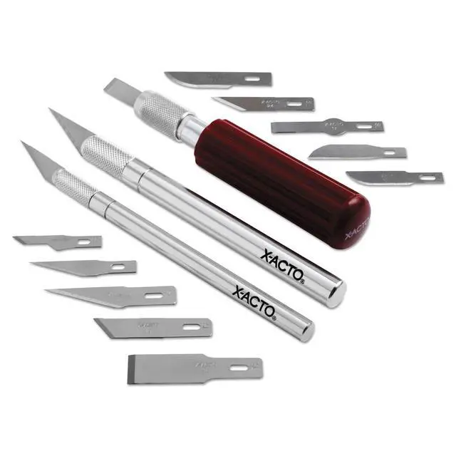 Alt view image 2 of 7 - Compression Basic Knife Set, Includes 3 Knives, 13 Blades, Soft Carry Case, 17 Count - Crafting, Art Projects, Cutting Tools