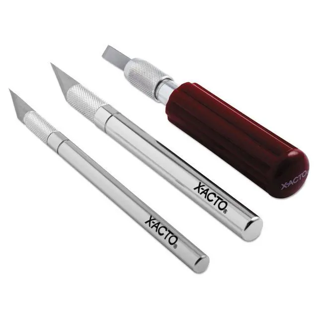Alt view image 3 of 7 - Compression Basic Knife Set, Includes 3 Knives, 13 Blades, Soft Carry Case, 17 Count - Crafting, Art Projects, Cutting Tools