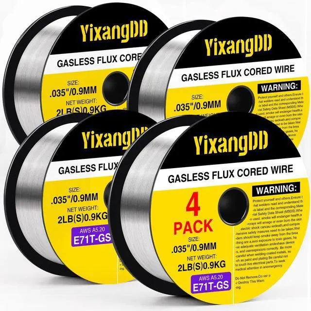 Main image of 4 Pack 035 Flux Core Welding Wire, E71T-GS Mig Welding Wire | Gasless Mild Carbon Steel Mig Welding Wire, 2 Lb Flux Core Wire Compatible with Most Welder