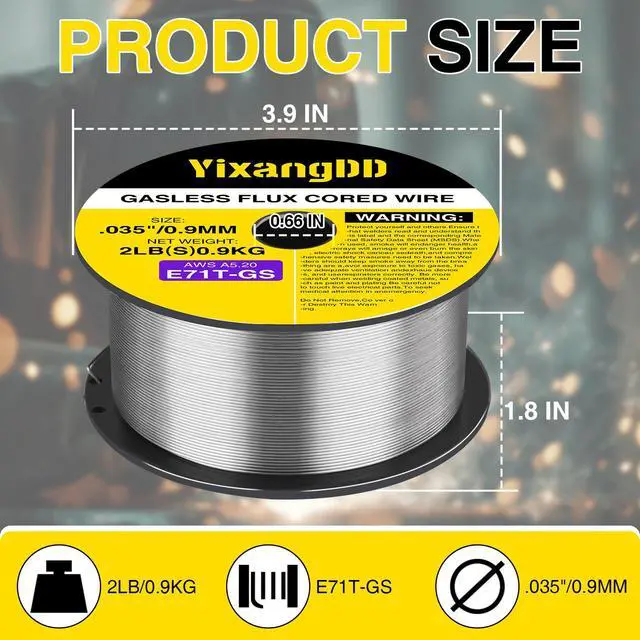 Alt view image 2 of 7 - 4 Pack 035 Flux Core Welding Wire, E71T-GS Mig Welding Wire | Gasless Mild Carbon Steel Mig Welding Wire, 2 Lb Flux Core Wire Compatible with Most Welder