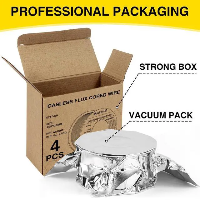 Alt view image 3 of 7 - 4 Pack 035 Flux Core Welding Wire, E71T-GS Mig Welding Wire | Gasless Mild Carbon Steel Mig Welding Wire, 2 Lb Flux Core Wire Compatible with Most Welder