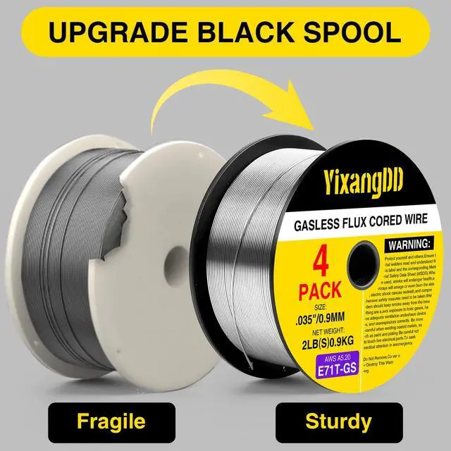 Alt view image 4 of 7 - 4 Pack 035 Flux Core Welding Wire, E71T-GS Mig Welding Wire | Gasless Mild Carbon Steel Mig Welding Wire, 2 Lb Flux Core Wire Compatible with Most Welder