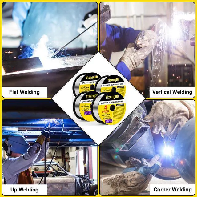 Alt view image 7 of 7 - 4 Pack 035 Flux Core Welding Wire, E71T-GS Mig Welding Wire | Gasless Mild Carbon Steel Mig Welding Wire, 2 Lb Flux Core Wire Compatible with Most Welder