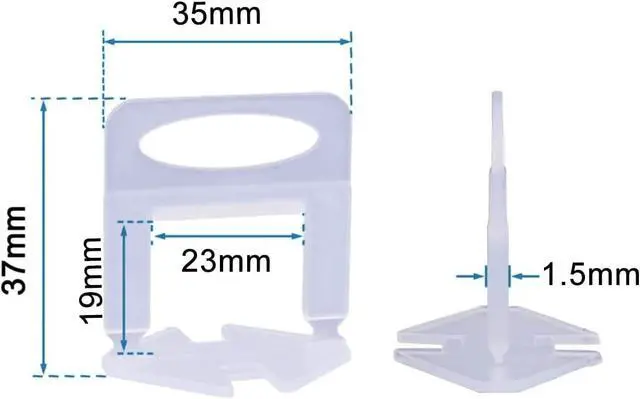 Alt view image 2 of 7 - Tile Leveling System Clips 1/16" Tile Leveler Clips 1.5mm 2000 Pcs DIY Tile Leveler Spacers for Professional Ceramic Tile and Stone Installation
