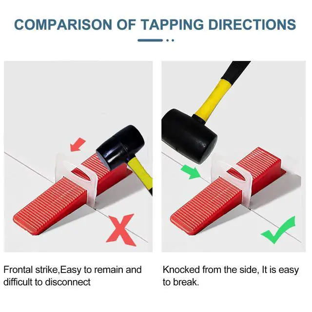 Alt view image 4 of 7 - Tile Leveling System Clips 1/16" Tile Leveler Clips 1.5mm 2000 Pcs DIY Tile Leveler Spacers for Professional Ceramic Tile and Stone Installation
