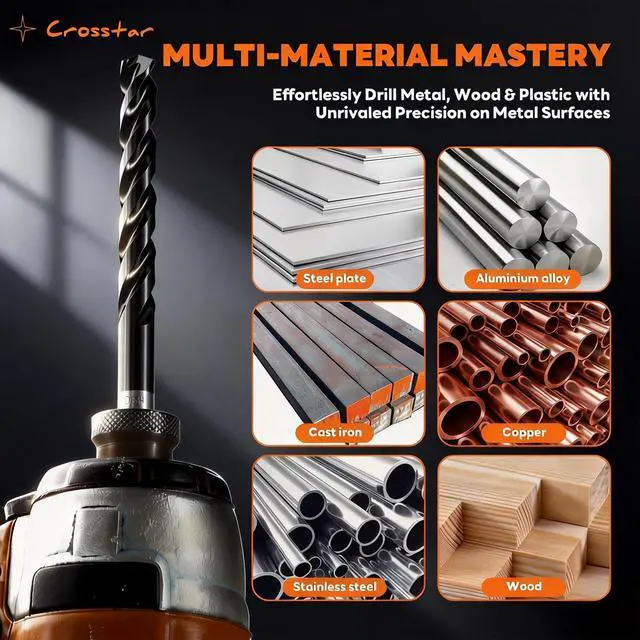 Alt view image 7 of 7 - M35 Cobalt Drill Bit Set for Hardened Metal & Stainless Steel - 21pcs Titanium Aluminum Nitride Coated (TiAlN), Three-Flute Design, 1/16"-1/2" Metal Drill Bits