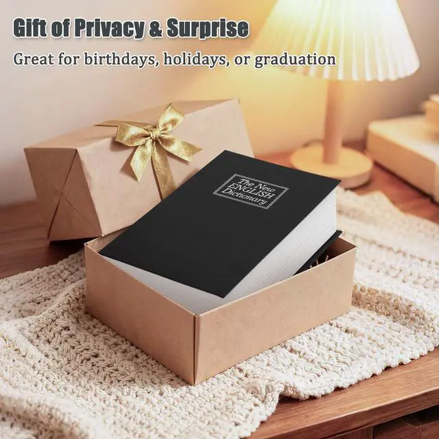 Alt view image 6 of 7 - Diversion Book Safe with Combination Lock, Secret Safe Metal Lock Box, Money Storage Collection Box, 9.5" x 6.2" x 2.2" Black Large