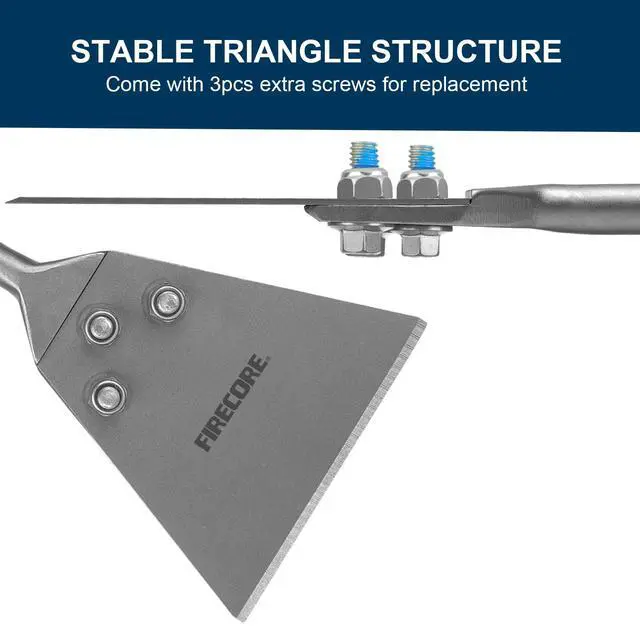 Alt view image 5 of 6 - SDS Plus Floor Scraper Kit, 5 Inch x 11 Inch Tile Removal Tool SDS Plus Chisel Bit Heavy Duty for Rotary Hammer Drill, Thinset Vinyl Scraper Adhesives Remover with Replacement Balde FS22510