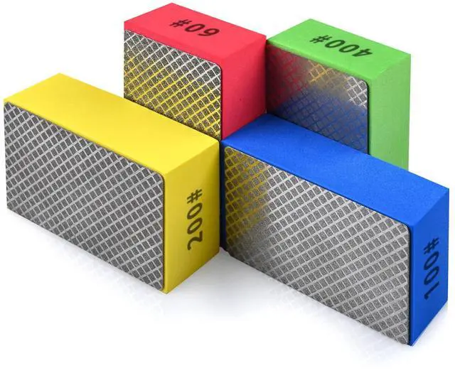 Main image of 4pcs Diamond Hand Polishing Pads for Ceramic Tile Glass Grinding,Sanding Blocks Polishing 60#,100#,200#,400#
