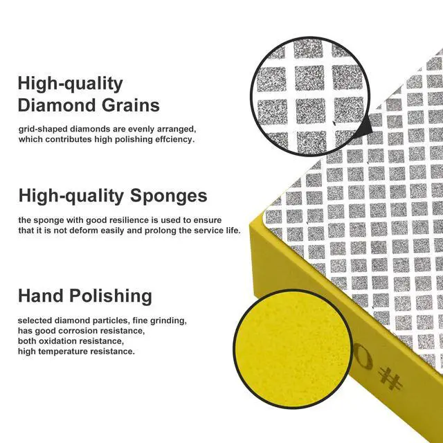 Alt view image 2 of 6 - 4pcs Diamond Hand Polishing Pads for Ceramic Tile Glass Grinding,Sanding Blocks Polishing 60#,100#,200#,400#