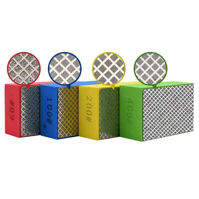 Alt view image 3 of 6 - 4pcs Diamond Hand Polishing Pads for Ceramic Tile Glass Grinding,Sanding Blocks Polishing 60#,100#,200#,400#