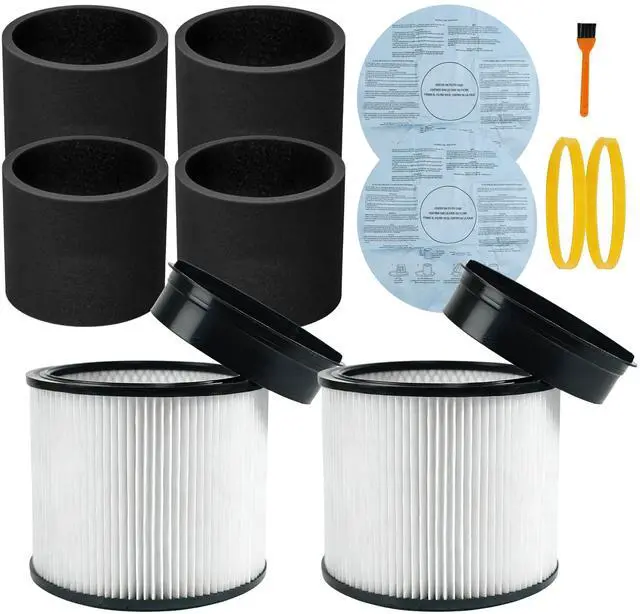 Main image of 90304 Replacement Filter, 90107 dry filter, 90585 Foam Sleeve Compatible with shopvac filter 90304 90350 90333 90585, Fits Most 5 Gallon and Above Wet Dry Vacuum Cleaner (2+2+4+2+2+1)