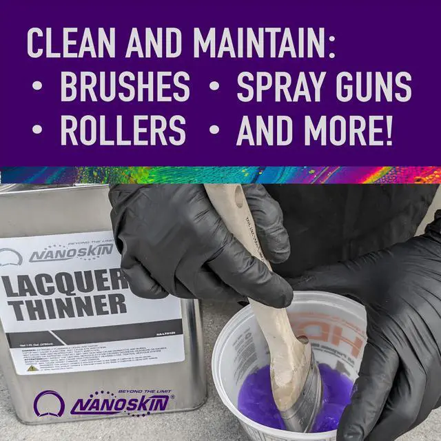 Alt view image 7 of 7 - LACQUER THINNER 1 Gallon - Professional Strength, General Purpose, Medium-Dry Lacquer Thinner | Thins Clear and Pigmented Lacquers and Epoxies | Cleans Sprayers, Tools, Brushes and Equipment