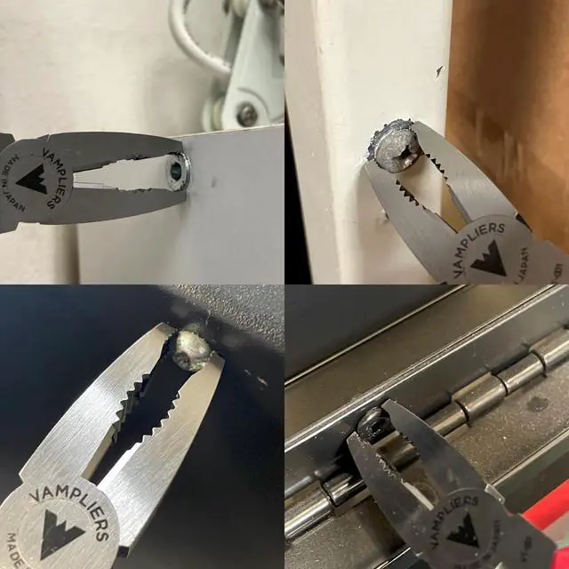 Alt view image 5 of 7 - 6.25" Stripped Screw Extractor Combination Pliers Made in Japan | High Carbon Steel, Thermoplastic Rubber Handles, Remove Damaged/Rusted Fasteners Ø3 - 9.5mm, Side Wire Cutter, Spring-Loaded