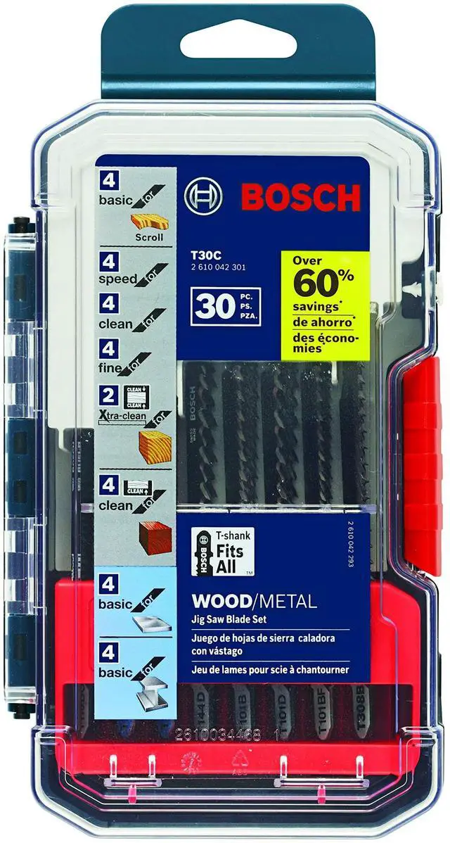 Main image of T30C 30 pc. T-Shank Jig Saw Blade Set for Wood and Metal