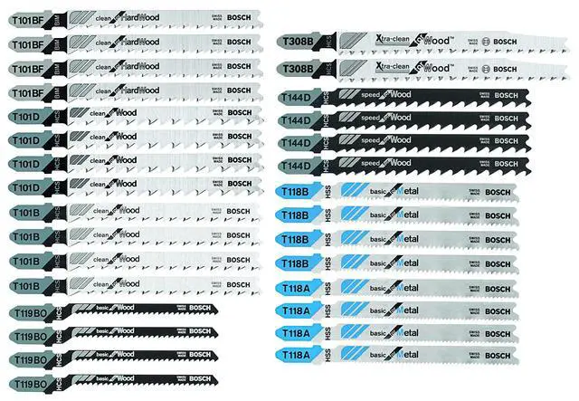 Alt view image 3 of 6 - T30C 30 pc. T-Shank Jig Saw Blade Set for Wood and Metal