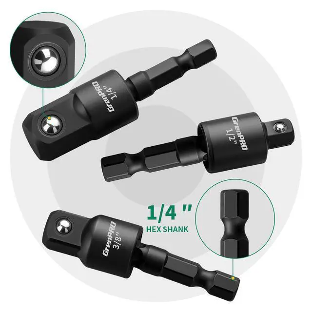 Alt view image 5 of 7 - 19-Piece Flexible Drill Bit Extension Kit, 2 Right Angle Adapters | Two 105° Right Angle Attachments, 3 Rotating Socket Adapters, 12 Screwdriver Bits and a Bendable Extension for Tight Spaces