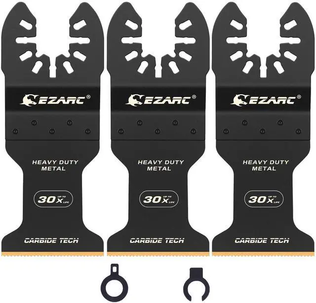 Main image of Carbide Oscillating Saw Blades, Multitool Blades Quick Release for Hard Material, Hardened Metal, Nails, Bolts and Screws, 3-Pack