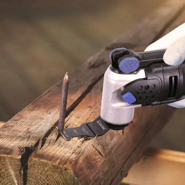 Alt view image 4 of 7 - Carbide Oscillating Saw Blades, Multitool Blades Quick Release for Hard Material, Hardened Metal, Nails, Bolts and Screws, 3-Pack
