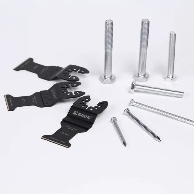 Alt view image 5 of 7 - Carbide Oscillating Saw Blades, Multitool Blades Quick Release for Hard Material, Hardened Metal, Nails, Bolts and Screws, 3-Pack