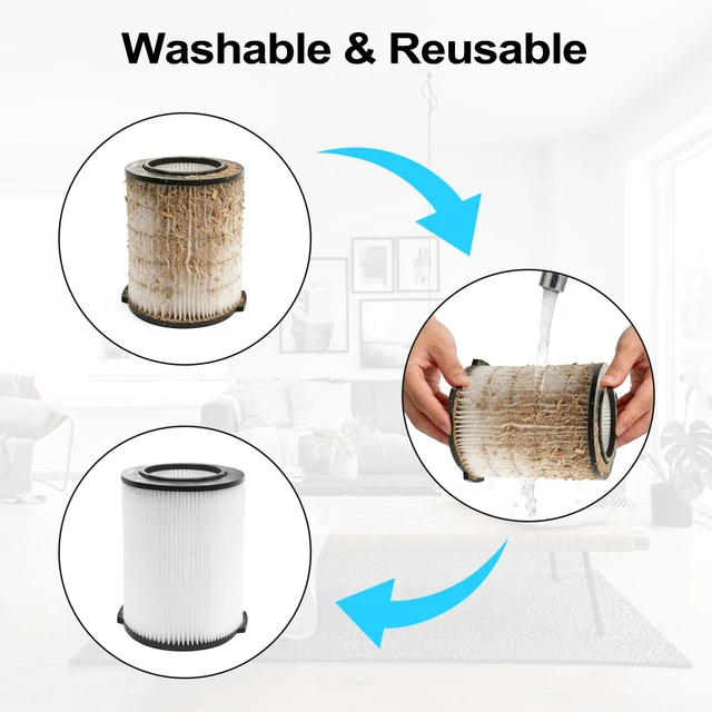 Alt view image 3 of 7 - VF4000 Replacement Filter for Ridgid Shop Vac Filter 2-Pack 72947 Standard Filter, Compatible with Ridgid 5-20 Gallon Wet Dry Vacuums, Husky 6-9 Gallon Vacs & Craftsman Vacs