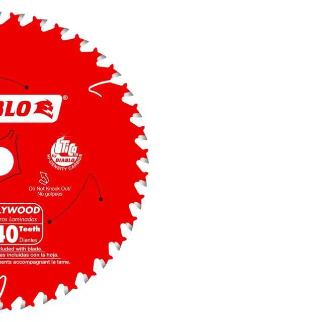Alt view image 2 of 4 - Finish Trim Saw Blade - 6-1/2" Dia, 40-Teeth, 5/8" Arbor | for Wood Cutting, High-Performance, Tico Carbide -.059" Kerf, 10000 Max RPM - D0641X