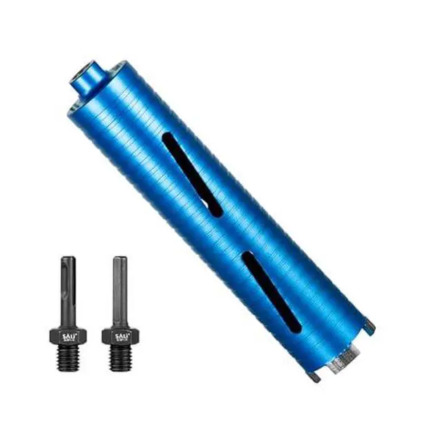 Alt view image 2 of 7 - Diamond Core Drill Bits 2" Diameter 10"/254mm Drilling Depth 5/8-11" Thread Core Bit Turbo Laser-Welded Segments for Cured Concrete with, Brick, Block, Masonry, with Two Adapters