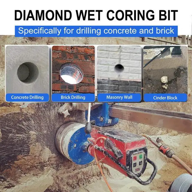 Alt view image 6 of 7 - Diamond Core Drill Bits 2" Diameter 10"/254mm Drilling Depth 5/8-11" Thread Core Bit Turbo Laser-Welded Segments for Cured Concrete with, Brick, Block, Masonry, with Two Adapters