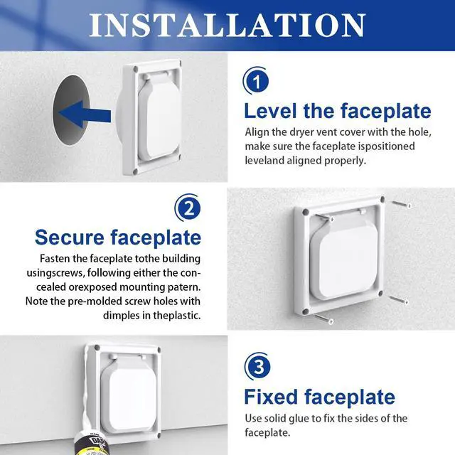 Alt view image 5 of 7 - Dryer Vent Cover Outside 4 inch, Magnetic Door Design, Durable Airflow Vent with Lint Trap Screen, Thickened Material, 6 inch x 6 inch Size, White