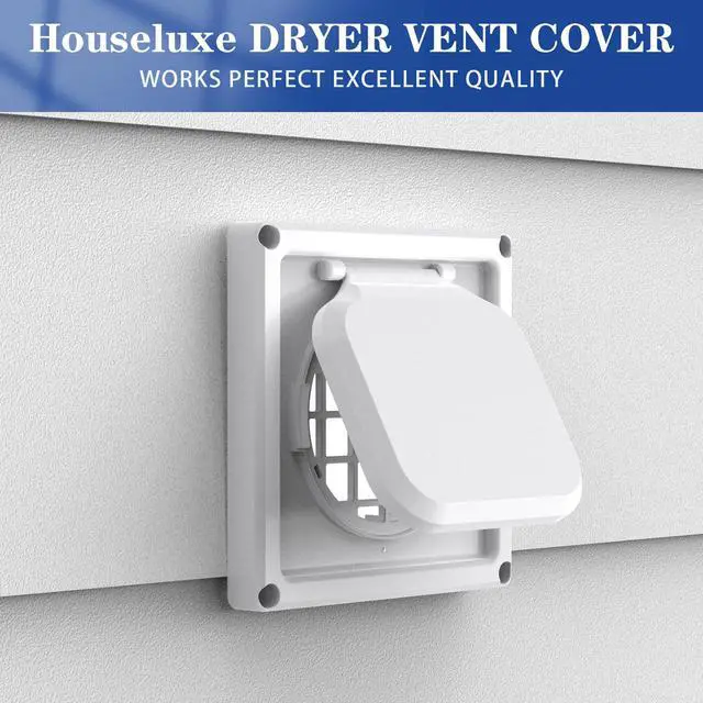 Alt view image 7 of 7 - Dryer Vent Cover Outside 4 inch, Magnetic Door Design, Durable Airflow Vent with Lint Trap Screen, Thickened Material, 6 inch x 6 inch Size, White