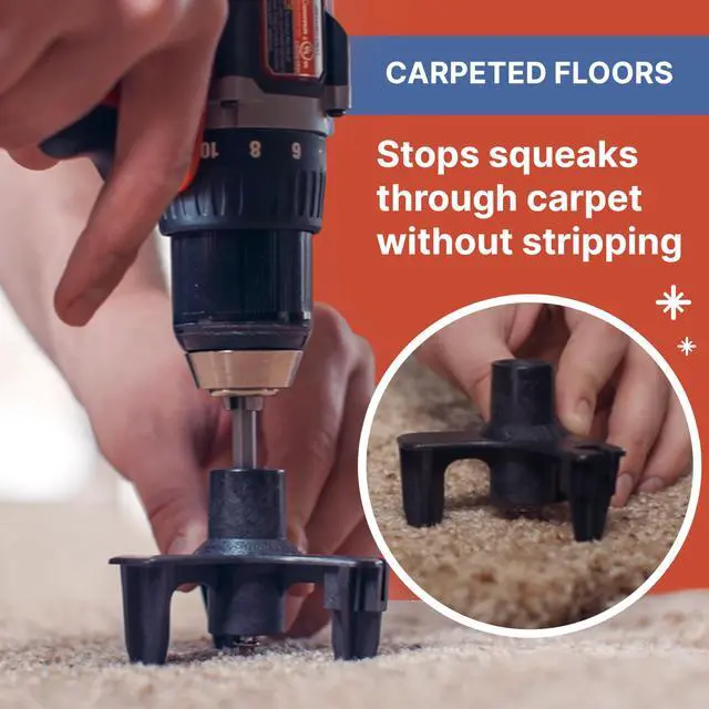 Alt view image 4 of 7 - Squeaky Floor Repair Kit for Hardwood, Carpet, Vinyl & Linoleum Complete Floor Squeak Repair Kit Includes Joist Finder Drill Bits, Tripod Fixture and 50 Counter-snap Screws