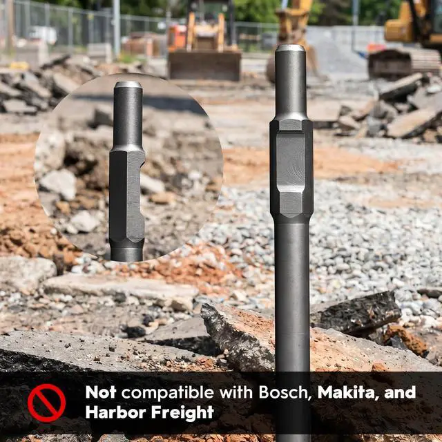 Alt view image 5 of 6 - Clay Spade Jack Hammer Bit 1-1/8" Hex Asphalt Scoop Shovel Head Demolition Construction Concrete Breaker Punch for Gardening, Landscaping, Concrete, Bricks, and Sand