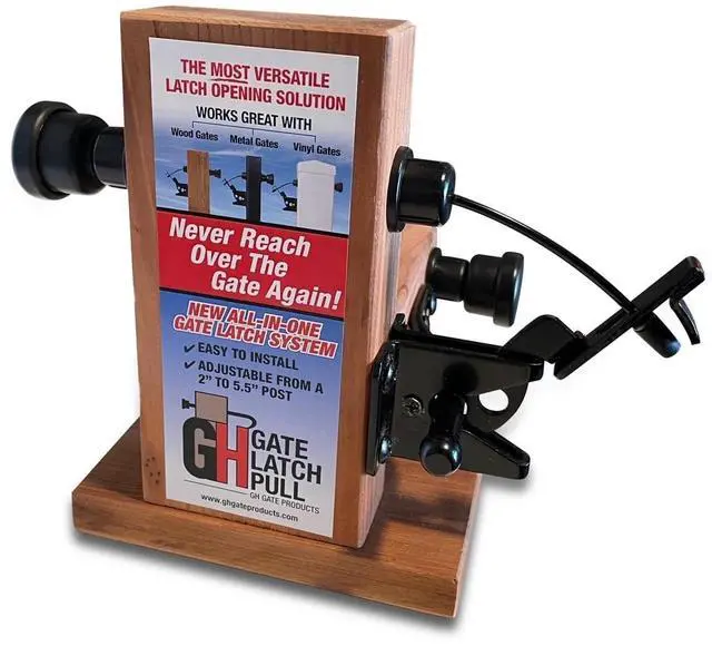 Alt view image 2 of 6 - GH Gate Latch Complete Outdoor gate Latch for Wooden Gates operates from/on Both Sides of Fence Patented Dual Sided Operation. Wooden Fence Latch Vinyl Gate Latch Metal Fence Latch Universal fit