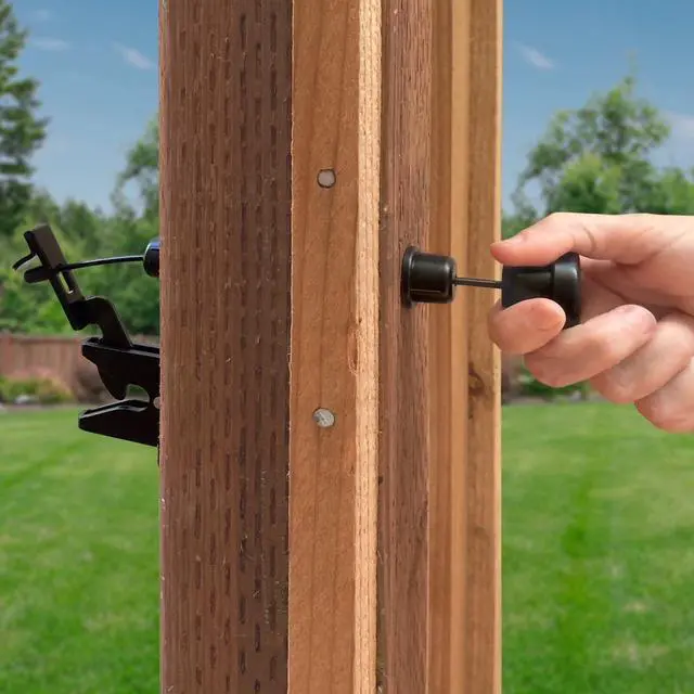 Alt view image 3 of 6 - GH Gate Latch Complete Outdoor gate Latch for Wooden Gates operates from/on Both Sides of Fence Patented Dual Sided Operation. Wooden Fence Latch Vinyl Gate Latch Metal Fence Latch Universal fit