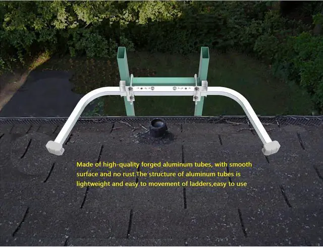 Alt view image 2 of 7 - Ladder Stabilizer,Heavy Duty Aluminum Extended Ladder Accessory for Roof Gutter Guard Cleaning Tools,Ladder Stand-Off Wing Span/Wall Ladder Hooks with Non-Slip Rubber Bottom pad.(Patent)