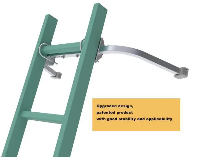 Alt view image 6 of 7 - Ladder Stabilizer,Heavy Duty Aluminum Extended Ladder Accessory for Roof Gutter Guard Cleaning Tools,Ladder Stand-Off Wing Span/Wall Ladder Hooks with Non-Slip Rubber Bottom pad.(Patent)