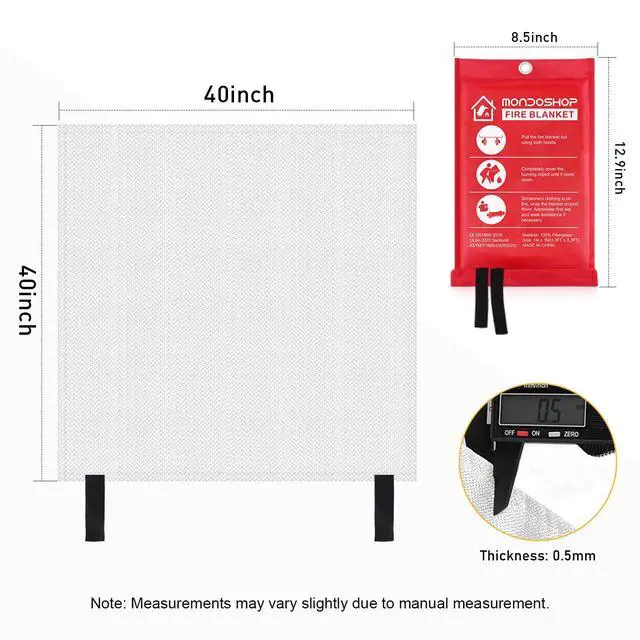 Alt view image 5 of 7 - Fire Blankets Emergency for Kitchen Home - Emergency Fire Retardant Blanket for Home Fireproof Blanket for Camping, Grill, Car, Office, Warehouse, School, Picnic, Fireplace