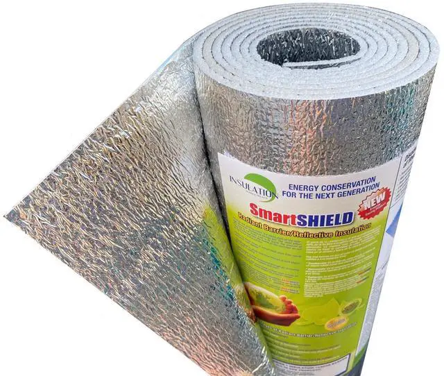 Main image of SmartSHIELD -3mm 16inx10Ft ReflectiveINSULATION roll, Foam Core Radiant Barrier, ThermalINSULATION Shield - Engineered Foil