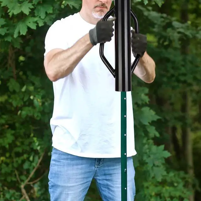 Alt view image 4 of 7 - Fence Post Driver T Post Driver with Handle Metal Pounder Rammer for U Channel Wooden Fence 8LB
